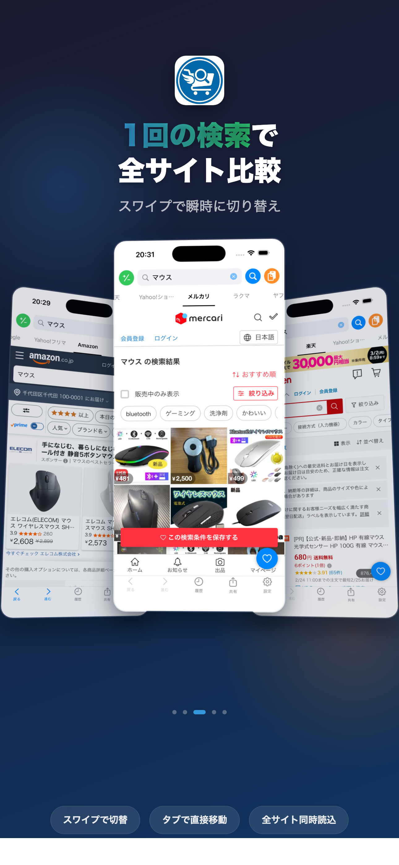 マルチサイト同時検索